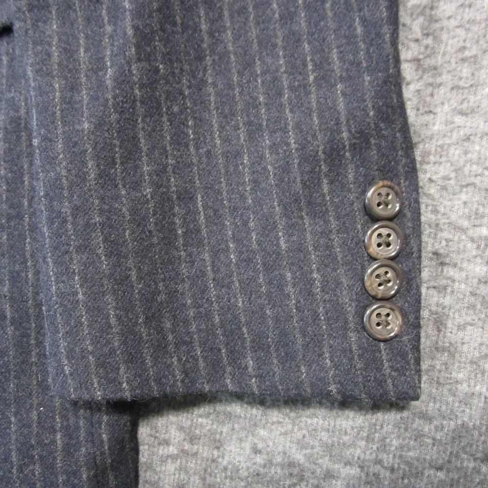 J Crew Legacy‎ Sportcoat Blazer Mens 42L Gray Pinstriped English Wool 3-Button